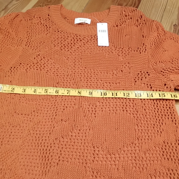 Anthropologie Mauve Sweater Dress Orange Floral - Picture 8 of 11